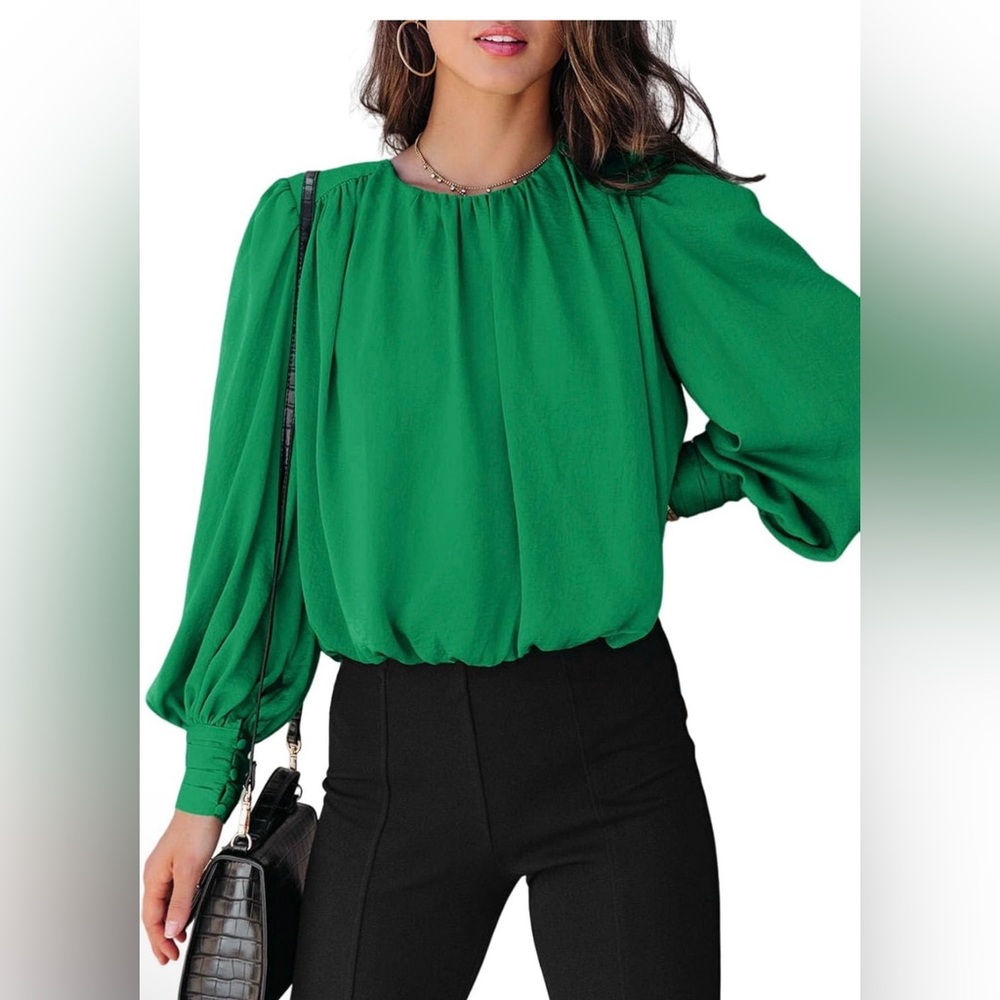 NWT Dokotoo Women's Tops Blouses for Women Casual Long Sleeve Shirts Crew Neck